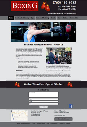 Encinitas Boxing and Fitness design composition version D